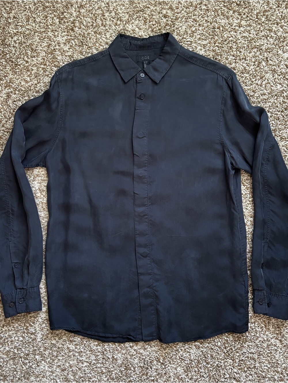 COS Black Long-Sleeve Button-Up Shirt